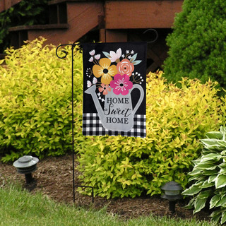 Briarwood Lane colorful spring garden flag with cheery floral design and Home Sweet Home text.