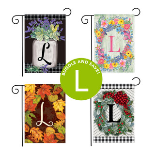 Briarwood Lane Seasons Monogram Letter L Garden Flags set of 4 various designs and colors.