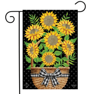 Primitive Sunflowers Autumn Garden Flag