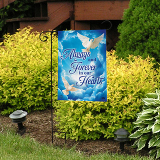 Briarwood Lane Always and Forever Doves Bereavement Garden Flag, colorful printed decorative seasonal yard display.