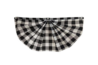 Briarwood Lane Black And White 48" x 24" Checkered Bunting, small printed decorative seasonal display.