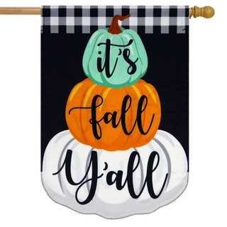 It's Fall Y'all Burlap House Flag
