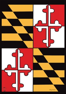Briarwood Lane small printed Maryland garden flag with colorful, cheery design and flag pattern display.