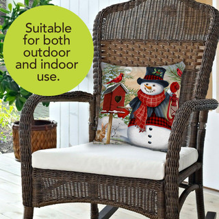Snowman And Friends Winter Decorative Pillow