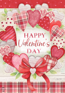 Briarwood Lane Valentine's Wreath with pink and red hearts, rustic design, perfect for Valentine's Day display.
