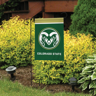 Briarwood Lane official NCAA Colorado State garden flag with green and white team logo display.