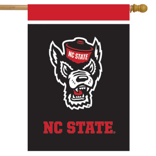NC State University NCAA House Flag by Briarwood Lane, official licensed colorful decorative banner for gameday display.