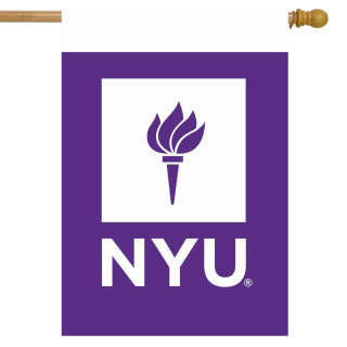 Briarwood Lane NYU NCAA House Flag, official licensed New York University decorative banner for porch display.