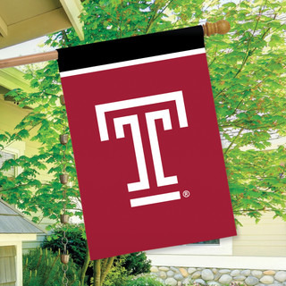 Briarwood Lane Temple University NCAA Licensed House Flag with white TC logo on red background.
