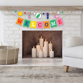 Briarwood Lane Summer Fun Beach String Banner colorful decorative sign for holiday porch or backyard display.