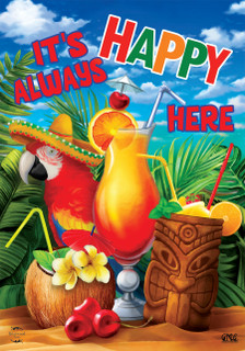Always Happy Here Summer House Flag
