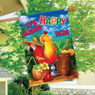 Always Happy Here Summer House Flag