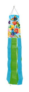 Briarwood Lane Fluttering Butterflies Spring Windsock, colorful, printed, decorative, small, cheery springtime display for backyard porch.