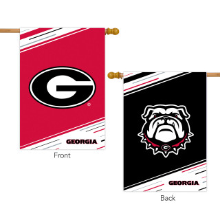 University of Georgia NCAA Double-Sided House Flag by Briarwood Lane, red and black college team colors.