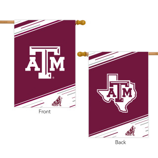 Briarwood Lane Texas A&M University NCAA Double-Sided House Flag maroon and white with team logo.