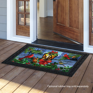 Lantern Glow Gathering Winter Doormat 30 x 18 Indoor Outdoor Briarwood Lane