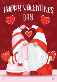 Happy Valentine's Day Gnomes Garden Flag