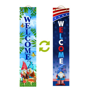 Briarwood Lane Gnome Sweet Gnome Pine Reversible Porch Leaner with welcome text and gnome designs.
