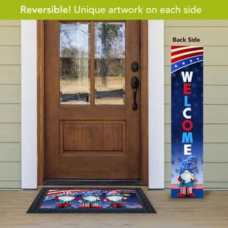 Briarwood Lane Gnome Sweet Gnome Pine Reversible Porch Leaner with welcome and gnome design.