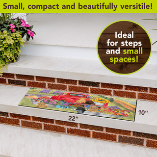 Briarwood Lane Springtime Puppies Mini Mat, 22x10 inches, colorful puppy design on vibrant floral background.