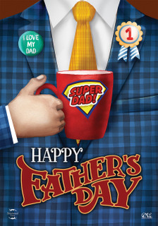 Briarwood Lane Super Dad Father's Day House Flag with colorful graphic and text design.