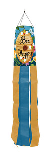 Briarwood Lane Happy Beehive Windsock Wind Twister with bee and sunflower design in blue and yellow.