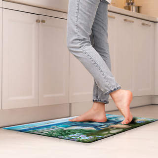 Briarwood Lane Seaside Escape Comfort Mat, vibrant beach scene design on a kitchen floor mat.