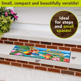 Briarwood Lane 5 O'clock Paradise Mini Mat, 22x10 inches, colorful tropical floral design.