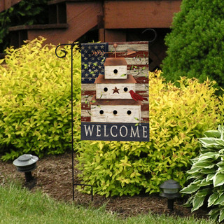 Patriotic Birdhouse Garden Flag