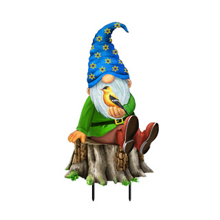 Briarwood Lane Gnome Sweet Gnome Metal Art, green gnome with blue hat and brown boots.