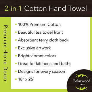 Briarwood Lane Welcome Anchor Hand Towel, 18" x 26", 100% premium cotton, vibrant colors.