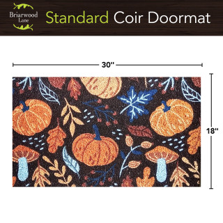 Pumpkins and Mushrooms Coir Doormat 18 x 30
