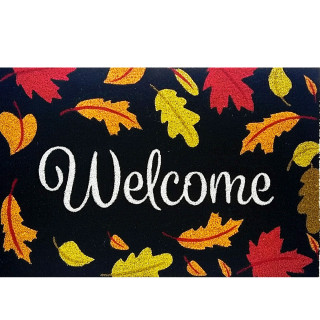 Briarwood Lane Welcome Leaves Medium Coir Doormat 24 x 36 with colorful autumn leaves design.