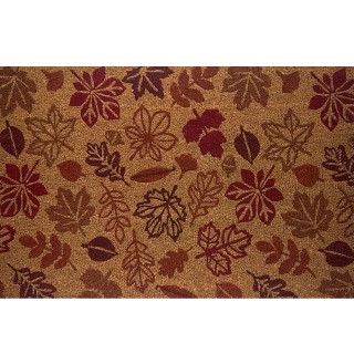 Briarwood Lane Leaf Pattern Medium Coir Doormat in brown and red hues, 24 x 36 inches.
