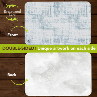 Briarwood Lane Textured Home Placemat 4-pack, double-sided with unique blue and white textured artwork designs.
