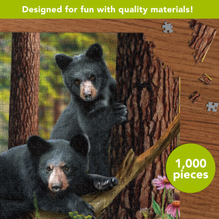 Black Bear Family 1000 Piece Jigsaw Puzzle - Briarwood Lane