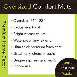 Briarwood Lane Abstract Floral Oversized Comfort Mat, 54 x 22 inches, vibrant colors, premium foam core.