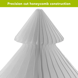 Small white tree shaped magnetic paper decor with honeycomb details, 4.8 x 3 inches, precision cut.