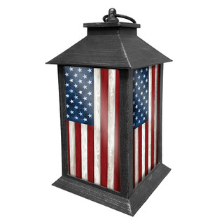 Wooden American Flag Lantern - Briarwood Lane