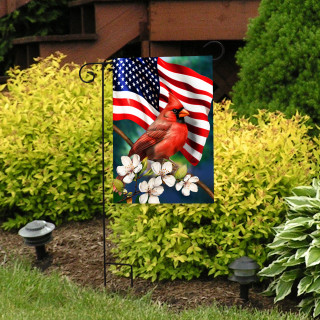 American Floral Cardinal Garden Flag - Briarwood Lane