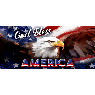 God Bless America Eagle Mini Mat with patriotic eagle and American flag design and text.