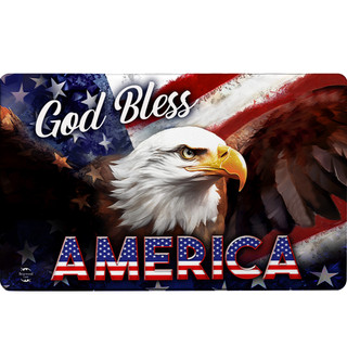 God Bless America Eagle Comfort Mat, patriotic eagle design with American flag colors and text.