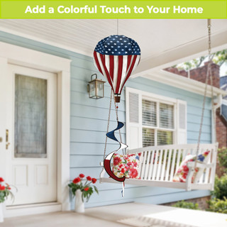Ameri VINTAGE - Ameri◆BALLOON TRAINER Wooden American Flag Hot Air Balloon Spinner - Briarwood Lane