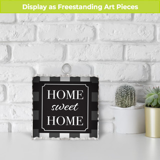 Black and gray metal mini sign, Home Sweet Home Metal Mini Moment, small decorative home decor.