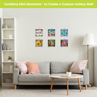 Farmhouse Home Sweet Home metal mini moment decorative wall art in colorful floral designs and text.
