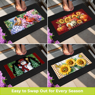 Seasonal Mini Mat Bundle B - Set of 4 Mini Mats with tray, various designs and colors.