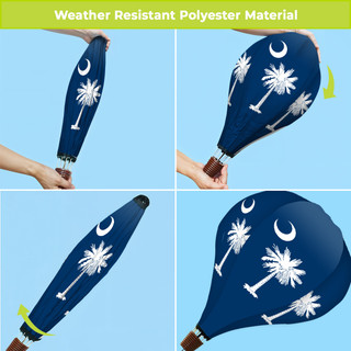 South Carolina Palm Tree Hot Air Balloon Spinner in navy blue with white palm tree design.