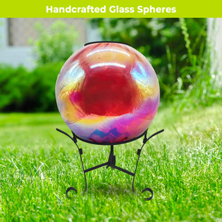 Pearlescent Rainbow Solar LED Glass Gazing Ball - Briarwood Lane