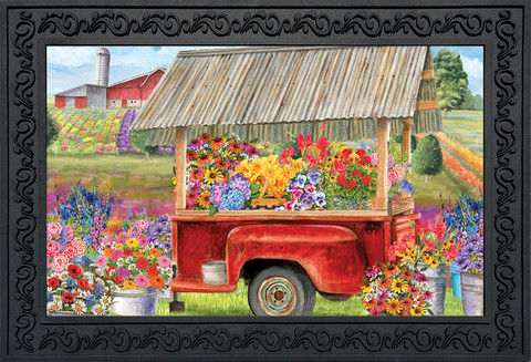 Spring Farm Floral Doormat