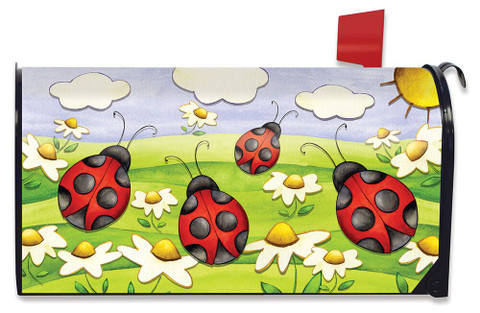 Springtime Ladybugs Seasonal Large / Oversizwed Magnetic Mailbox Cover